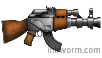 Cartoon AK47 Rifle.